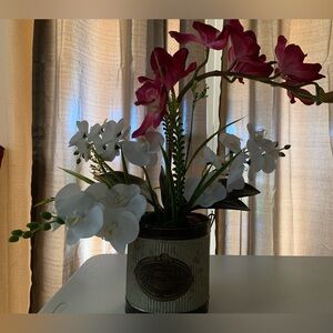 Elegant Floral Arrangement in Rustic Tin Vase